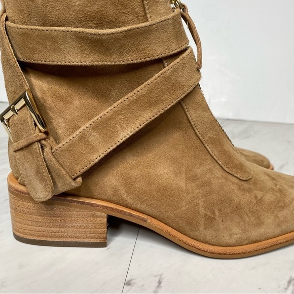 New! Linea Paolo Tan Wraparound Strap Bootie 6 1/2 M - Picture 9 of 14